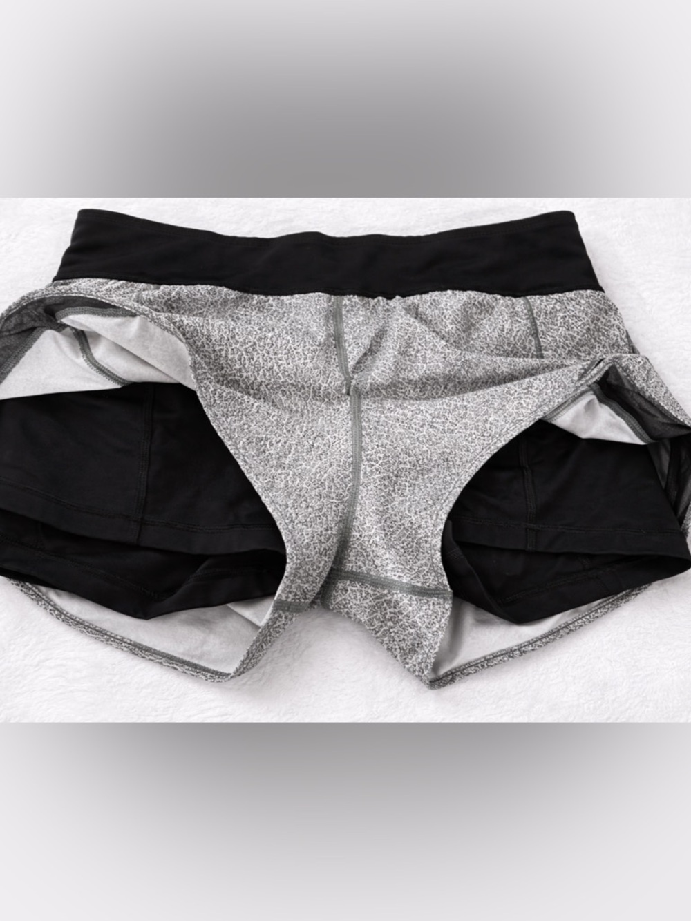 lululemon athletica Black and Gray Layered Athletic Shorts - Picture 3 of 6